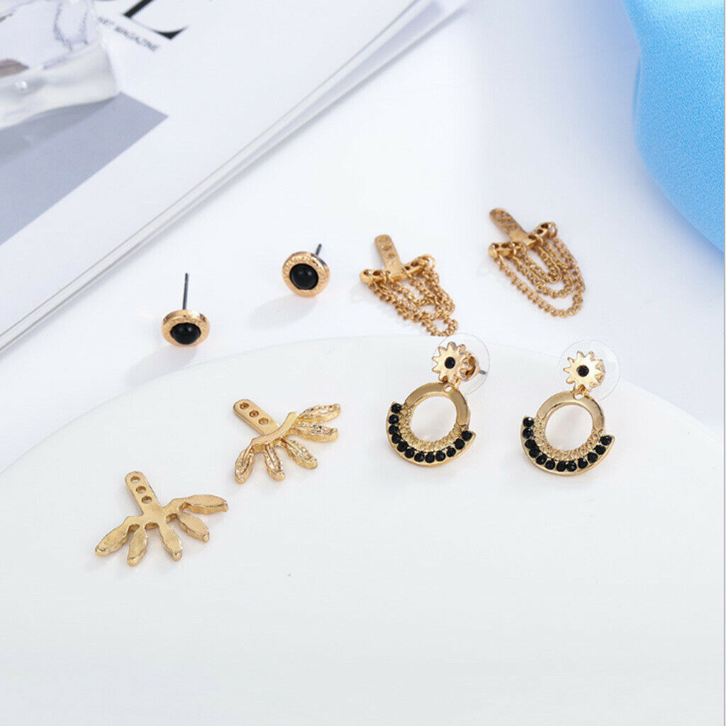 10 Pieces Alloy Stud Earrings Stoppers Stylish Zircon Earrings Jewellery