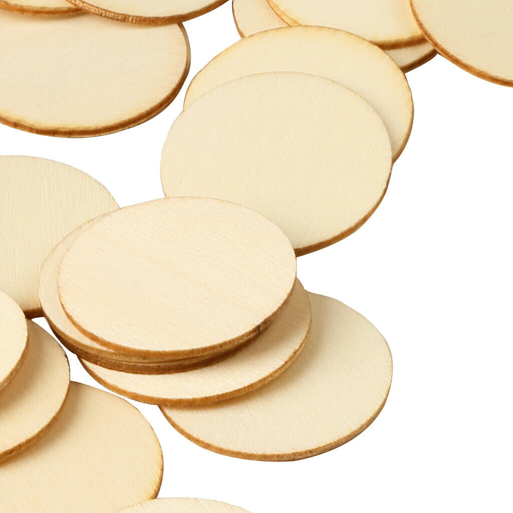 50 Pieces Mini Round Unfinished Wood Embellishments For Art DIY Crafts Great for