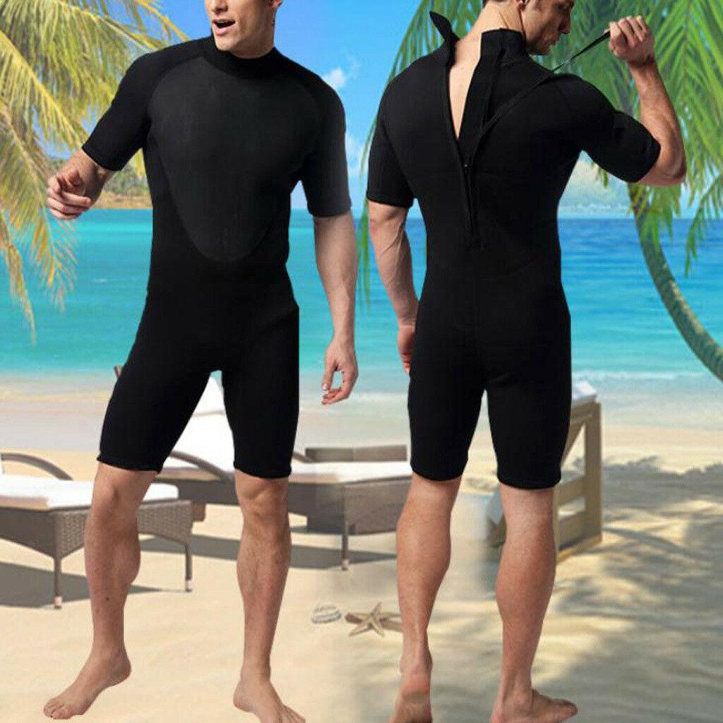 Men 3mm Neoprene Diving Suits Free Dive Scuba Snorkeling Shorty Wetsuits XL