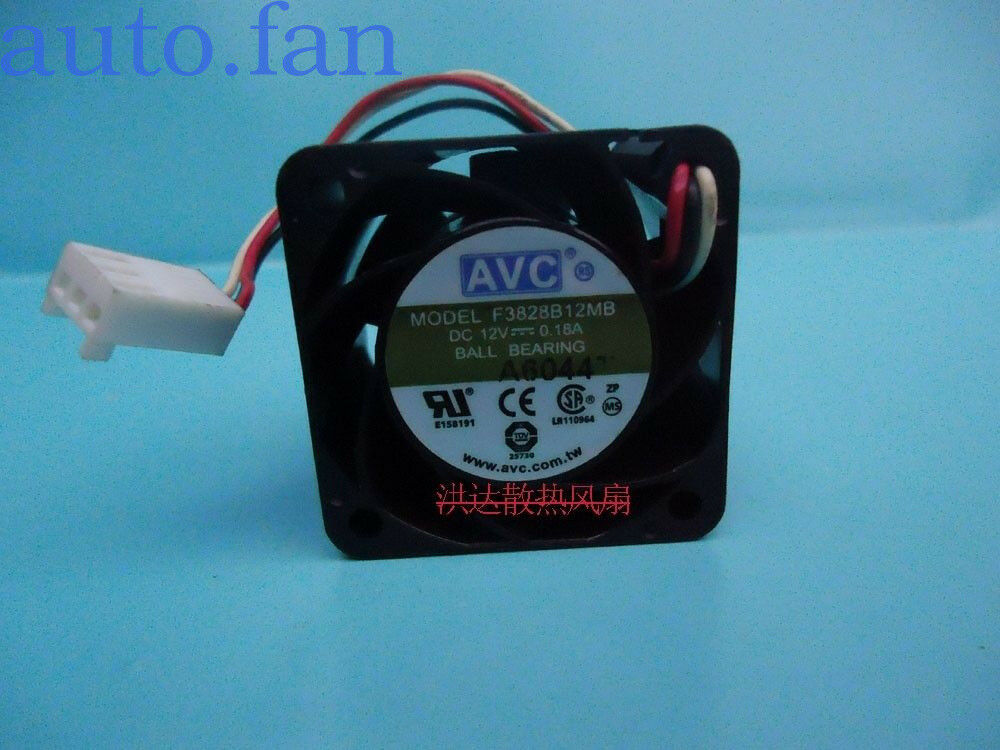 For AVC F3828B12MB Fan DC 12V 0.18A 3Pin 38*38*28mm