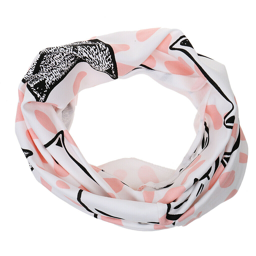 Kids Baby Toddler Scarves Neck Wraps Ring Scarf Shawl Neckerchief(Pink Cat)