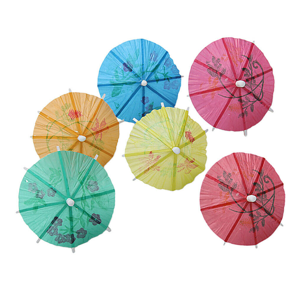 Drink Umbrellas Tropical Cocktail Picks - 144 Pack - Parasol Toothpicks for