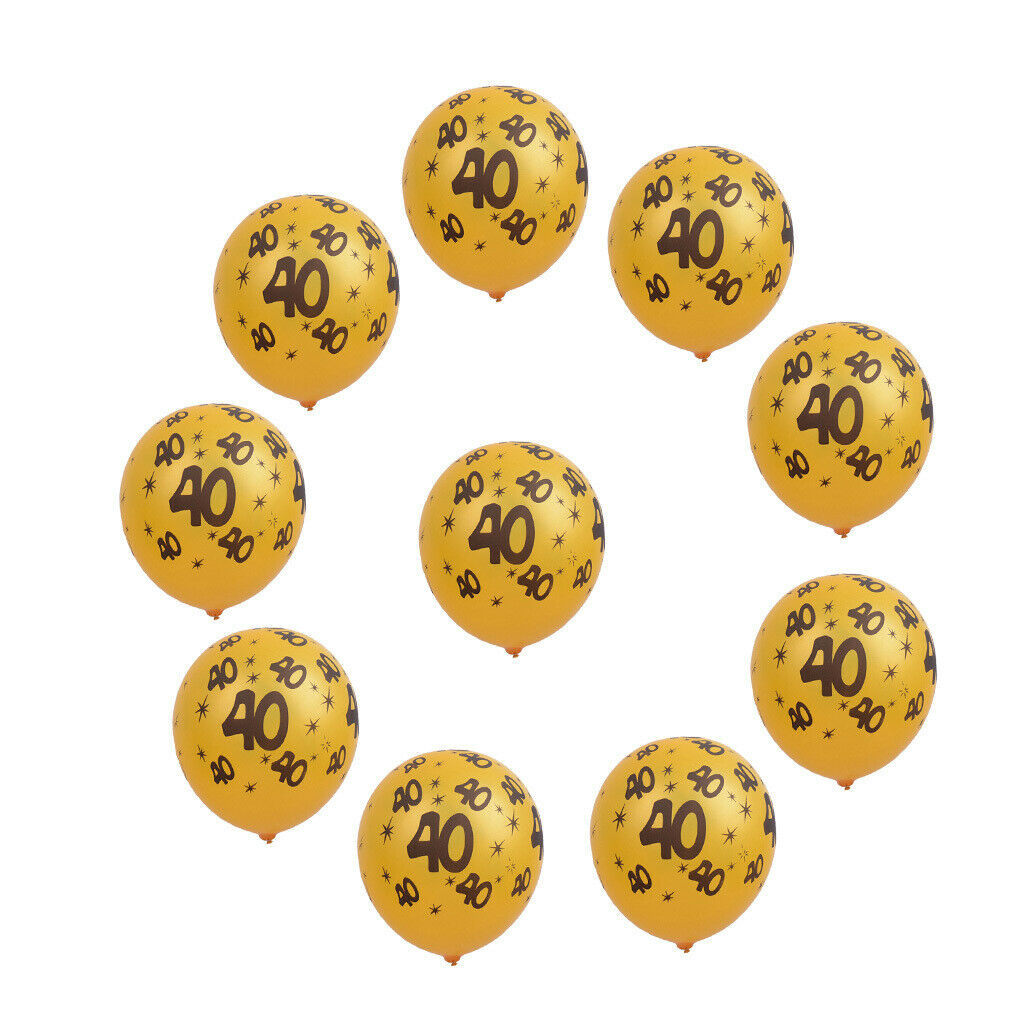 20pcs Golden Latex Balloons With 40 50 Number Birthday Party Decoration