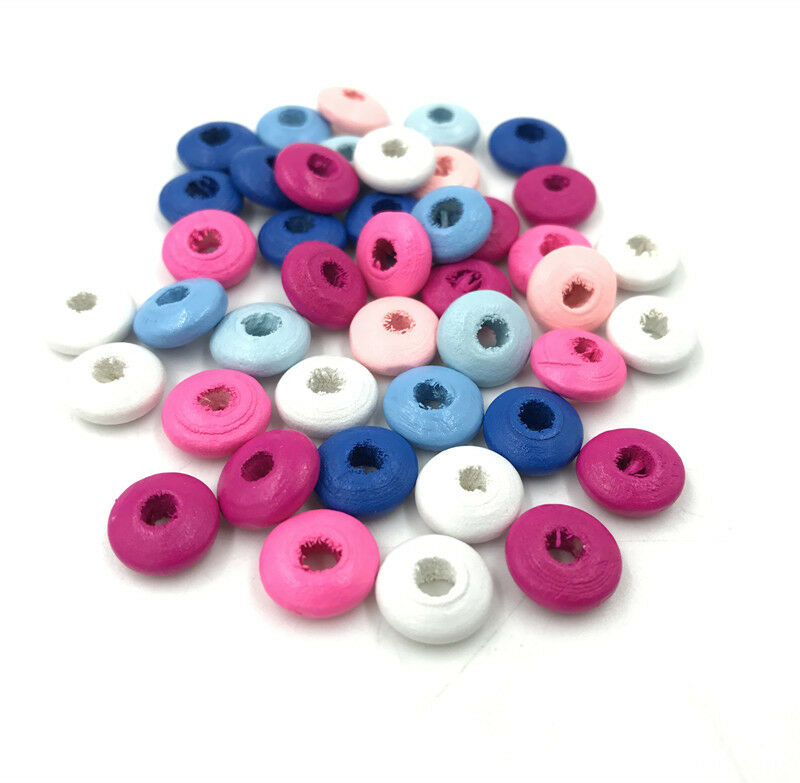 100X Mixed Wooden Spacer Beading Beads Wood Bead Jewelry Accessories 10mm