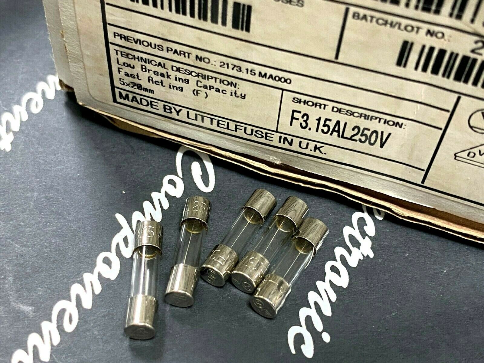 10pcs - Littelfuse 217 F 3.15A 250V 5x20mm Fast Blow Glass Fuse - 02173.15M