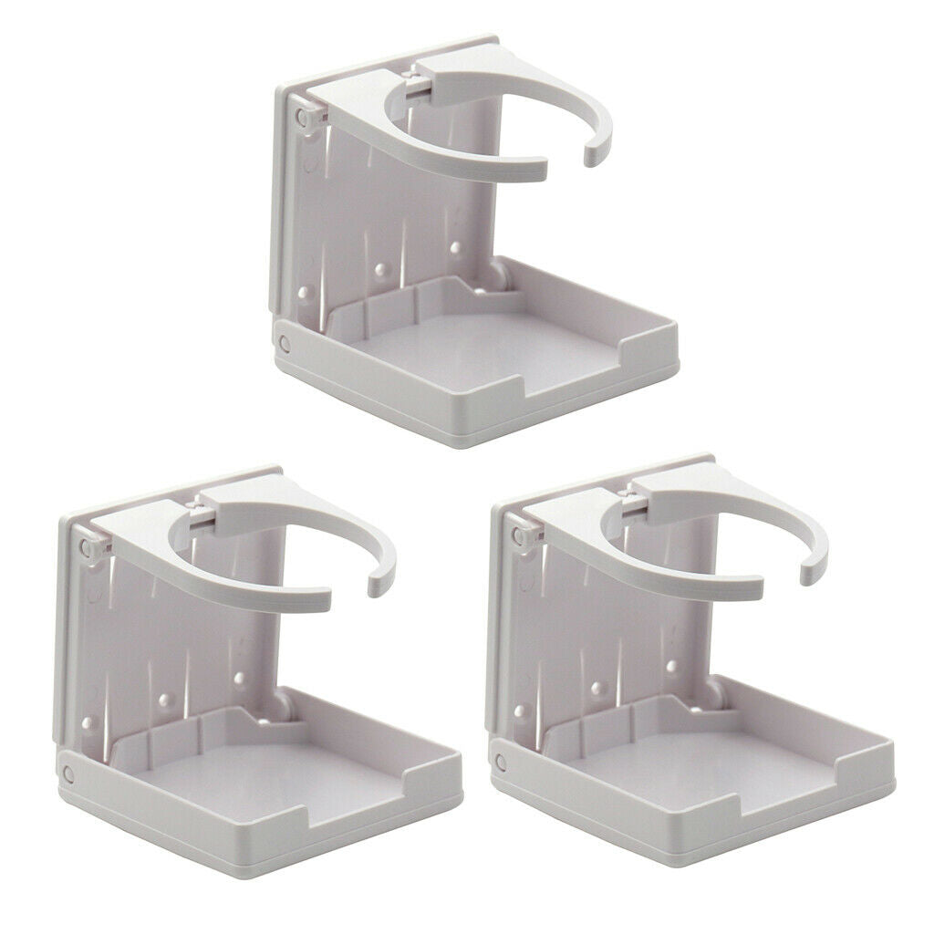 3 Pieces Plastic Drink Holder for Marine Boats Truck Cup Can Holder (White)
