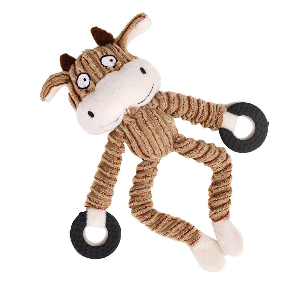 2 Pcs Dog Cartoon Chew Toys, Cute Plush Squeaky Sounds for Puppy Small Dogs
