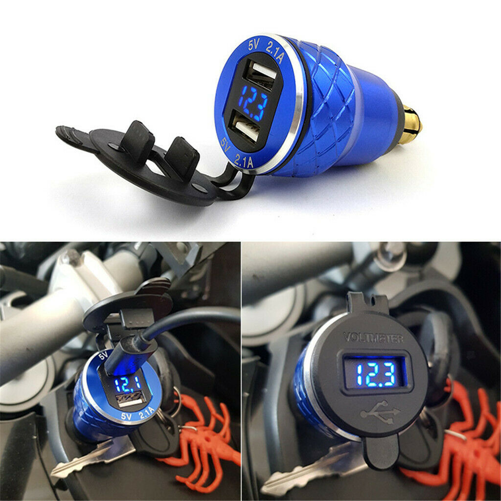 Motorcycle Dual USB Adapter Charger For  For  Hella 800XC Plug Socket