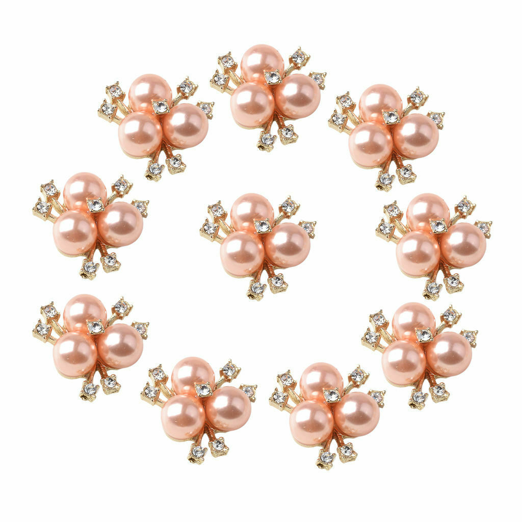 10x Crystal Pearls Craft Supplies Flatback Rhinestone Buttons Adorable Style