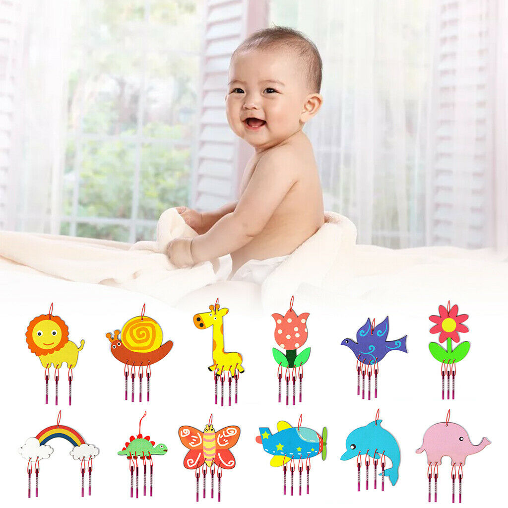 12Pack DIY Wind Chime Creat & Paint Wooden Hanging Windchimes for Kids Gifts