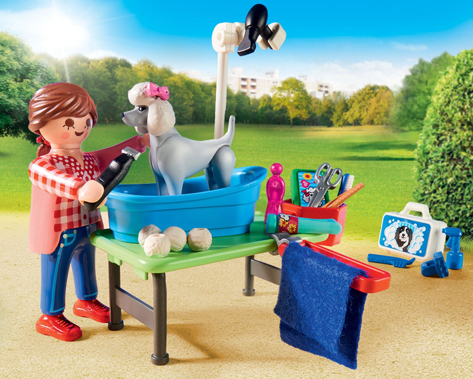 9278 Playmobil Mobile Pet Groomer with Removeable Roof City Life Suitable for ag