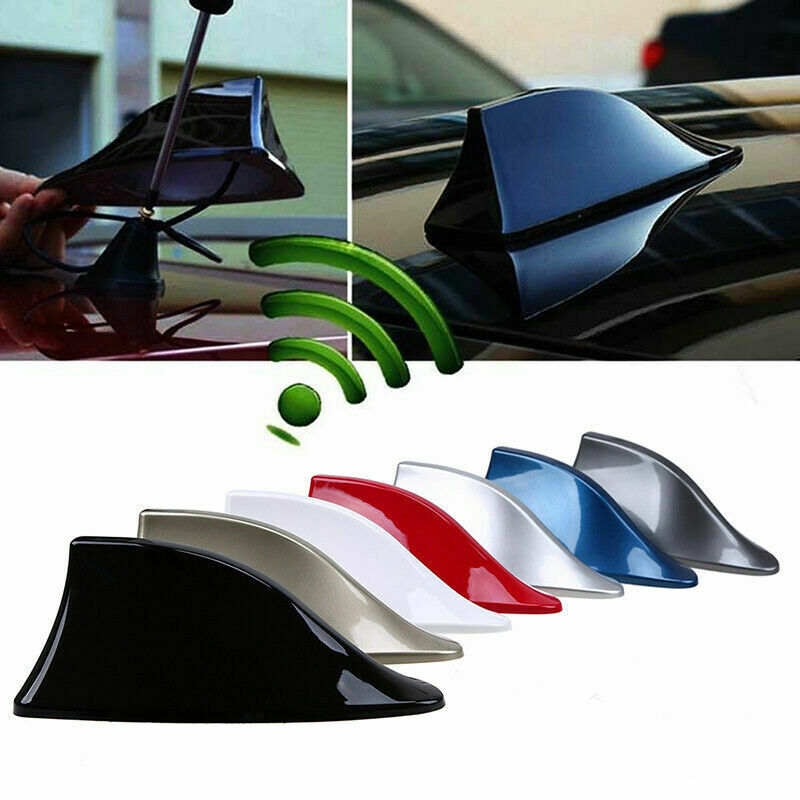 Black Car Top Roof Shark Fin decor Aerial Radio AM/FM Signal Antenna Cover Trim