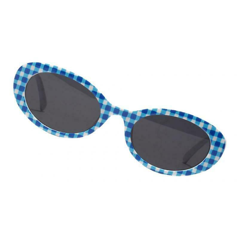 Retro Sunglasses Lady Thick Frame Printed Clout Goggles Mirrored Eyewear