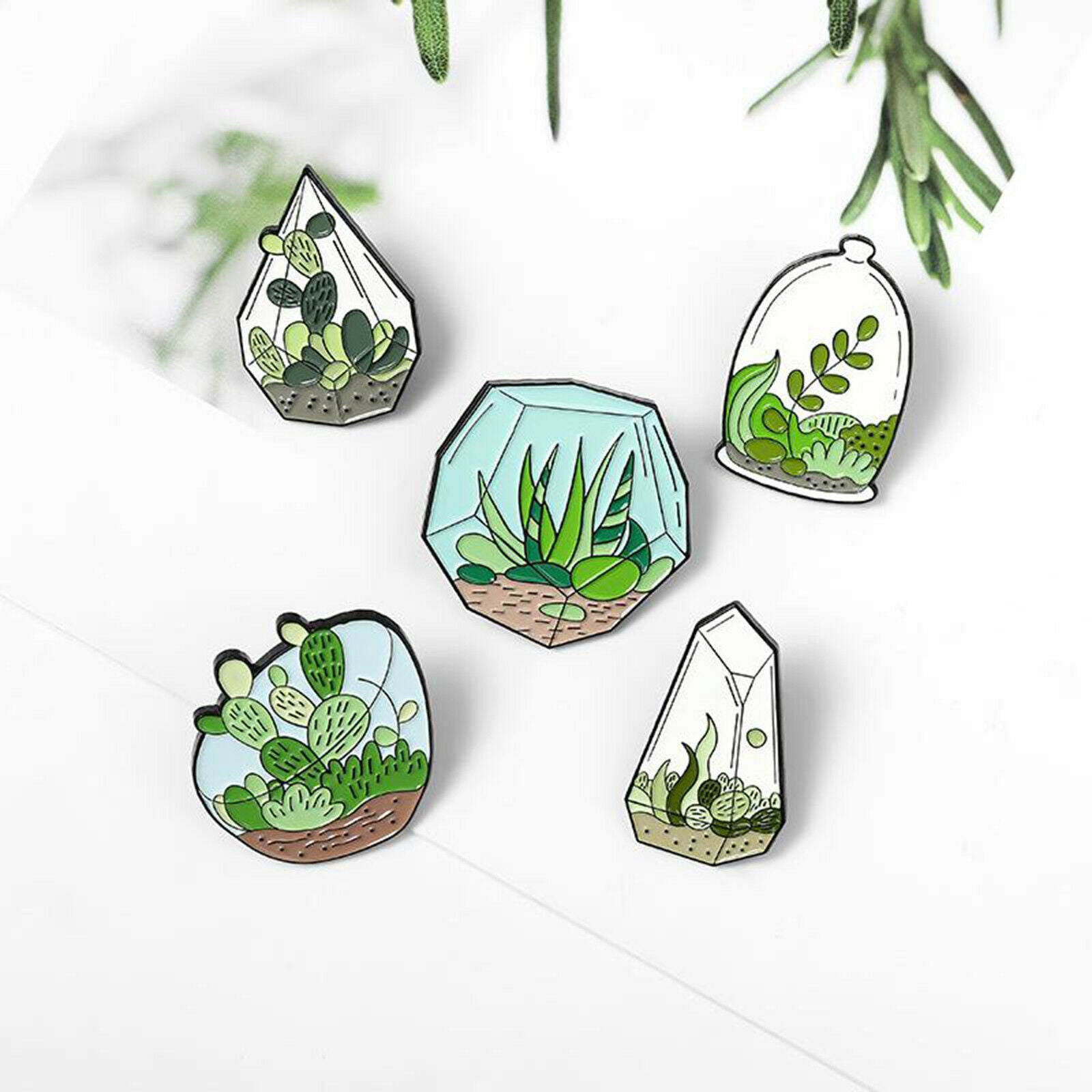 5pcs/set Novelty Brooch Pins Sweater Shawl Shirts Dresses Plant Potted Type
