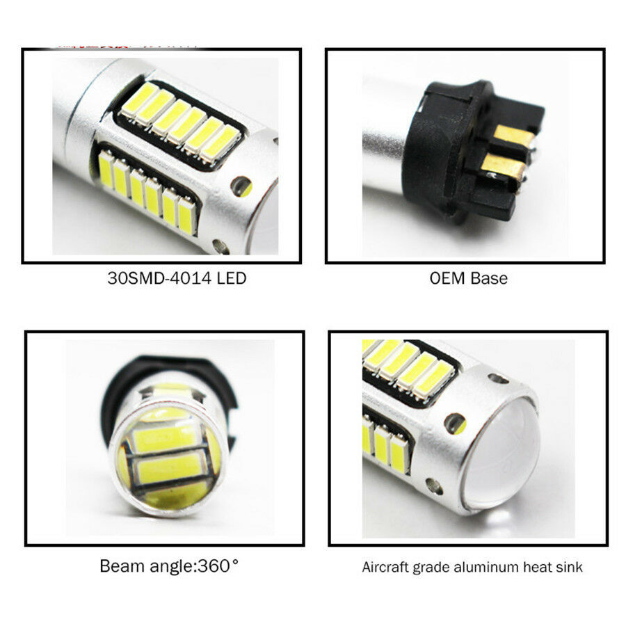 Xenon White PWY24W PW24W Front Turn Signal Lights LED Bulbs