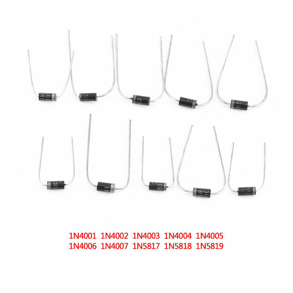 10 Value Rectifier Diode Schottky 1N4001-1N5819 Assortment Kit 200 Pcs