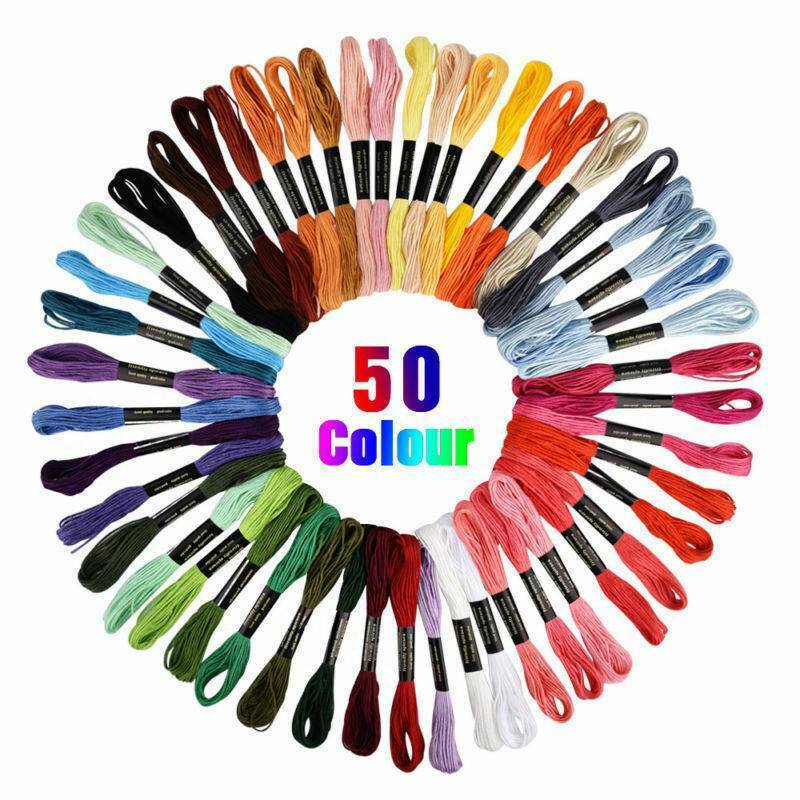 50x Cotton DMC Cross Floss Stitch Thread Embroidery Sewing Skeins Multi Colors ~