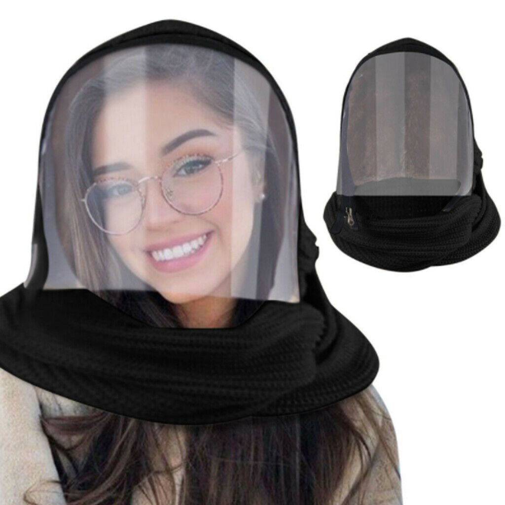 Full Face Shield Visor Protection Safety Covering Clear Anti Fog Black
