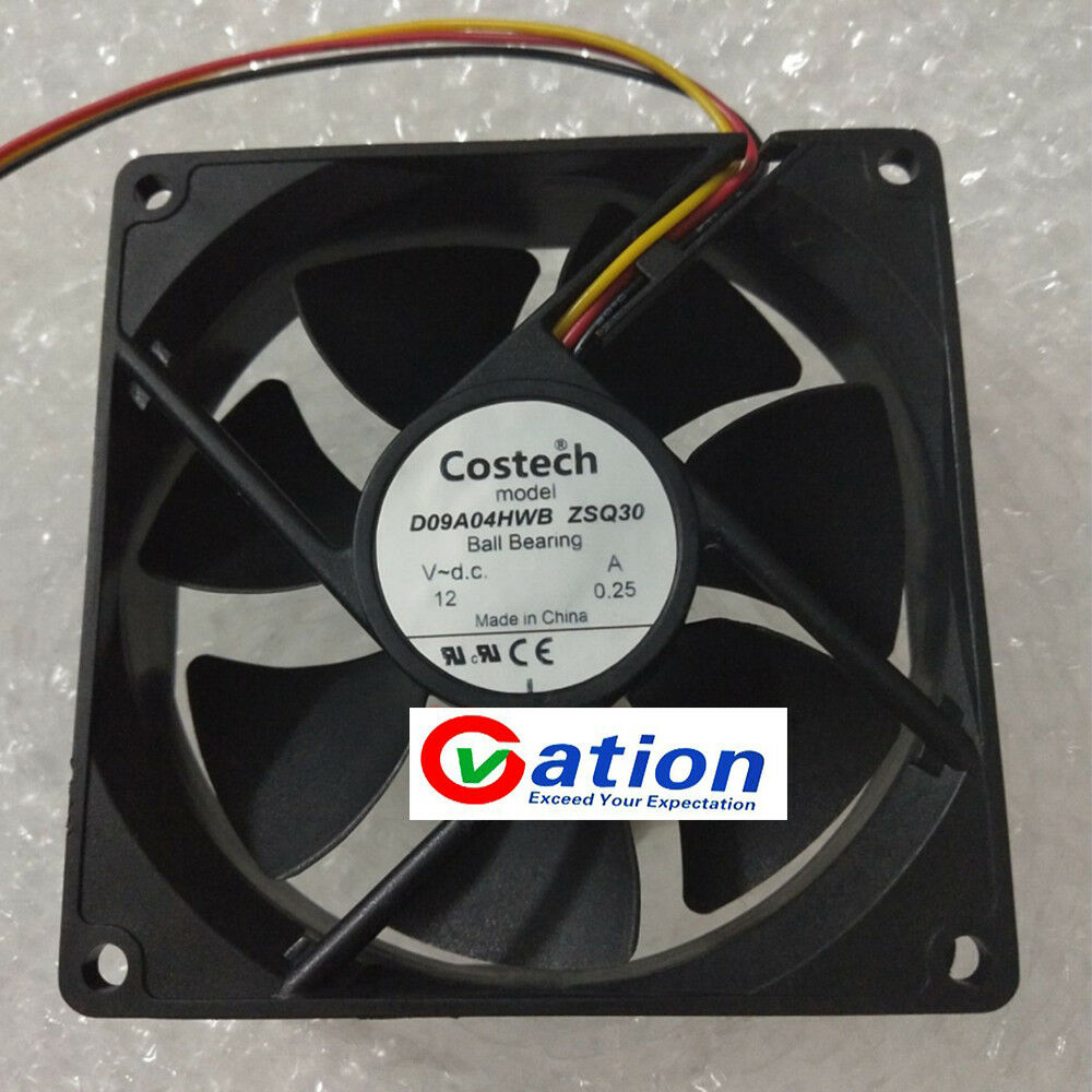 For 1Pcs Costech 9cm D09A04HWB ZSQ30 12V 0.25A cooling fan