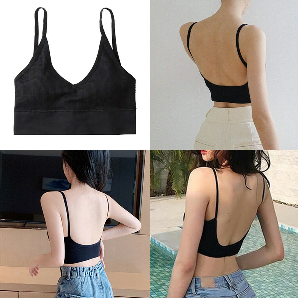 3 Pack Nylon Bralette Spaghetti Straps Seamless Comfort Bra Bustier Yoga Bra