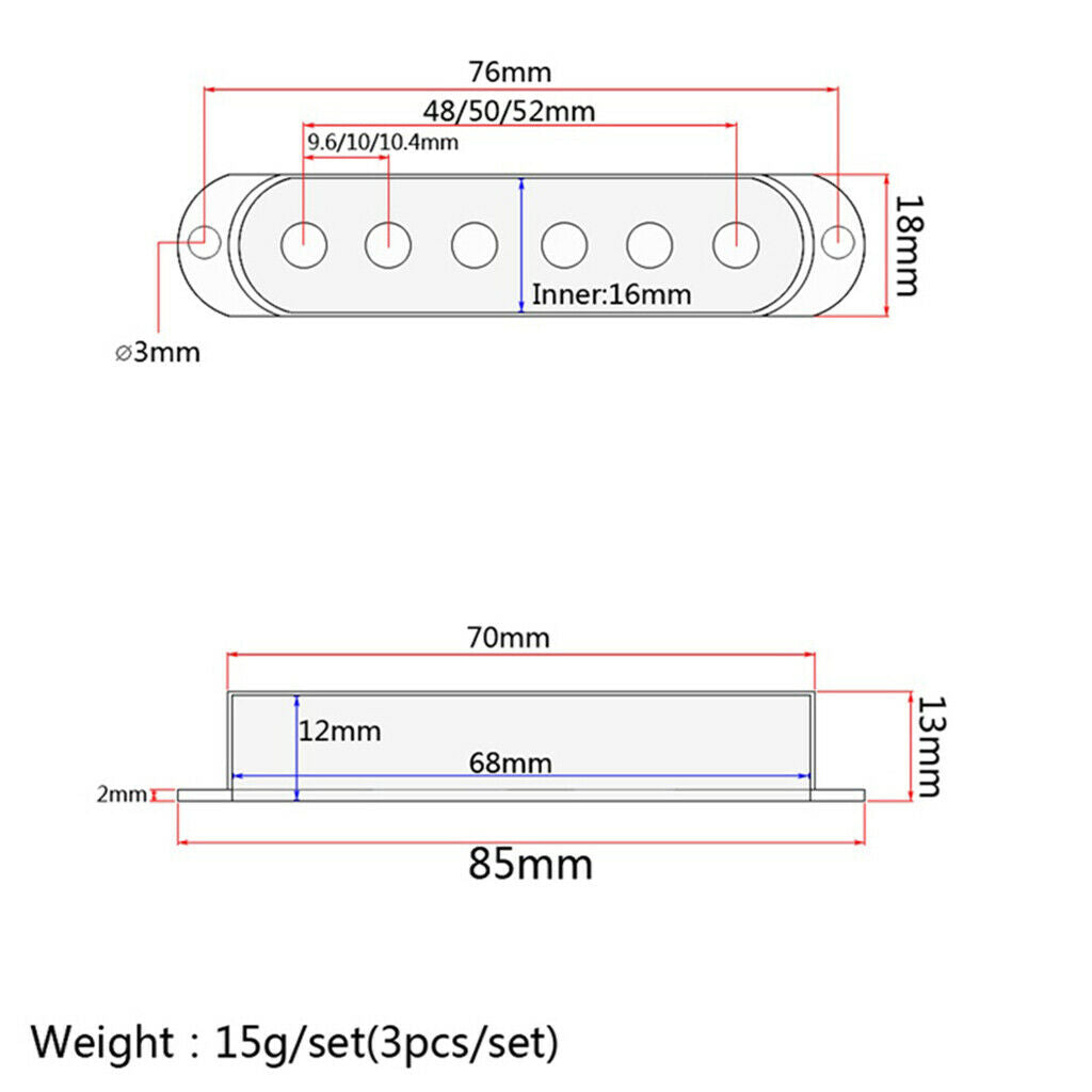 Humbucker Guitar Pickup Cover 48mm 50mm 52mm Pole Spacing