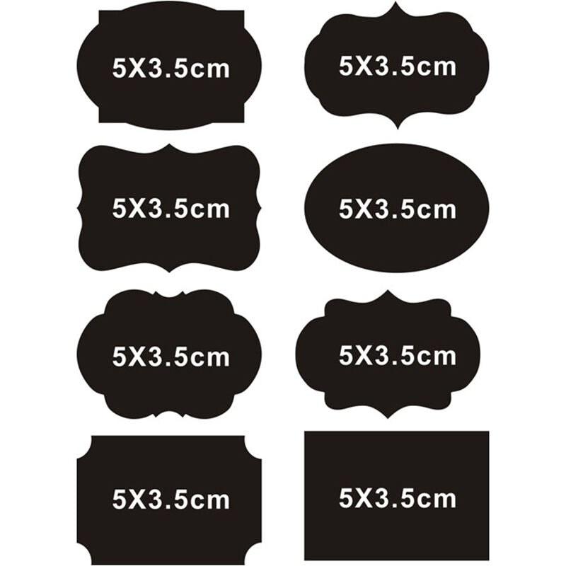 8x Multi Shape Small Chalk Black Board Mason Jar Labels Stickers Chalkboa.l8