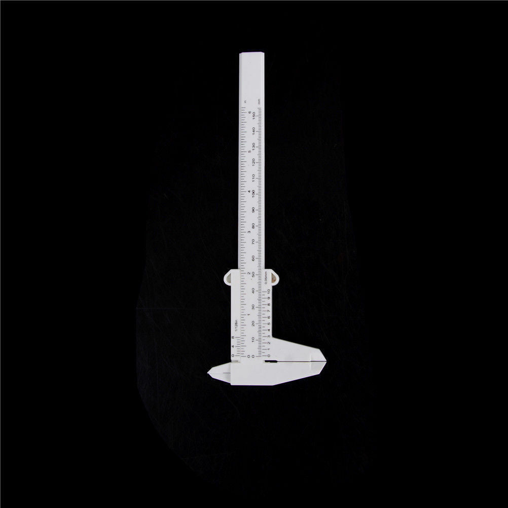 Sliding Vernier Caliper Plastic Measure Ruler Gauge Dual Scale New FDCA 150mm