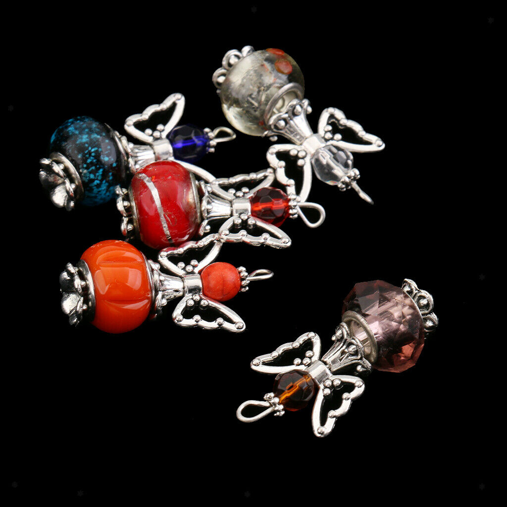 5 Pieces Assorted Acrylic Angel Wings Charms Pendant For DIY