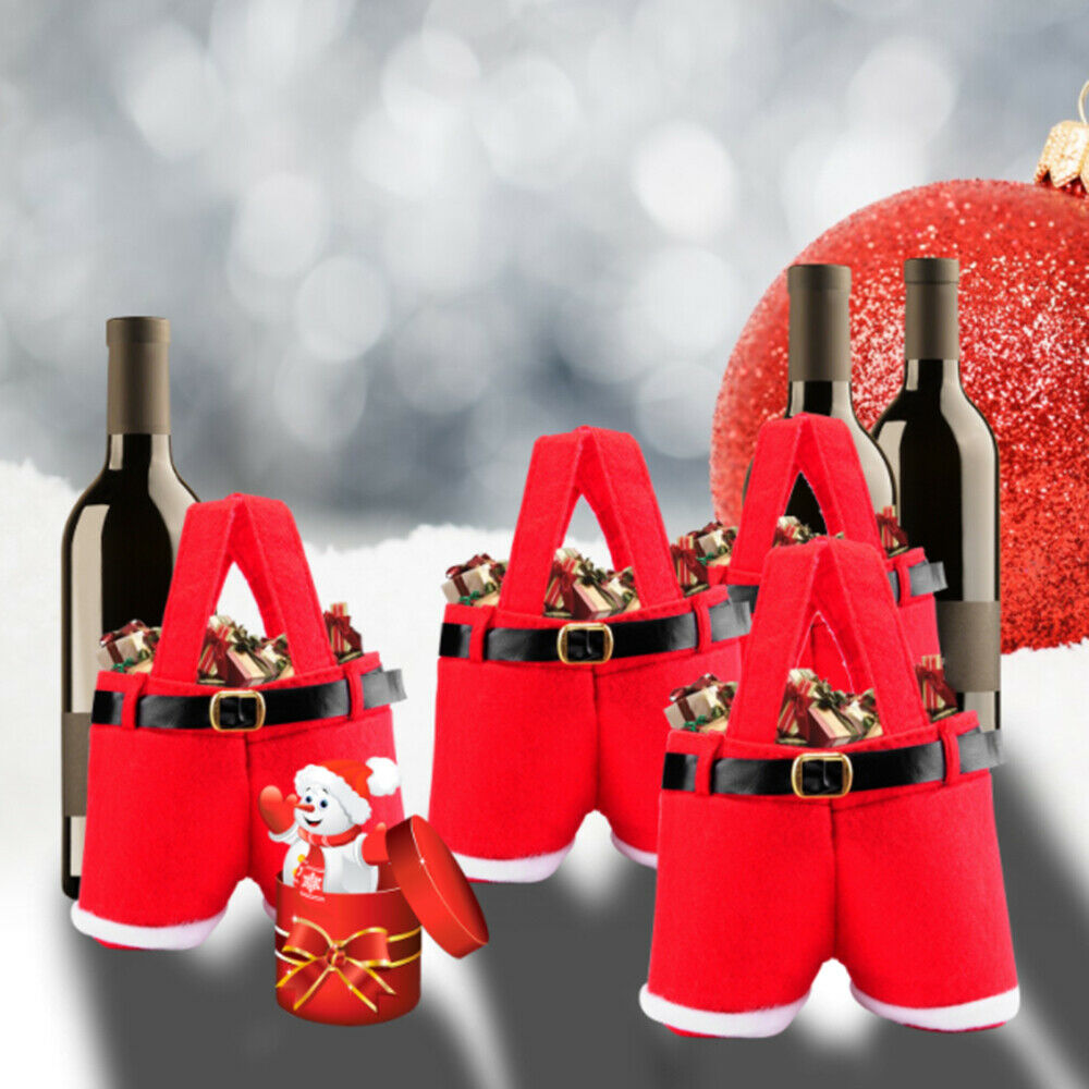 Christmas Pants Gift Bag Kid Candy Gift Bag Red Christmas Wine Bottle Holder