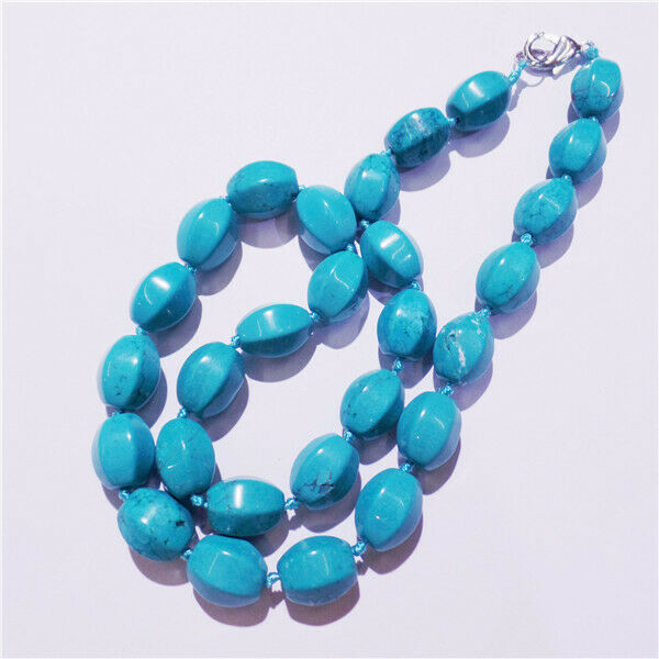 1 Strand 14x10mm Green Turquoise Faceted Lantern Beads Handmade Necklace HH9204