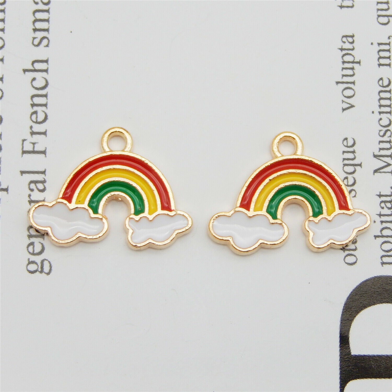 20PCS Colorful Enamel Plated Cloud Rainbow Bridge Pendant Charms DIY Findings