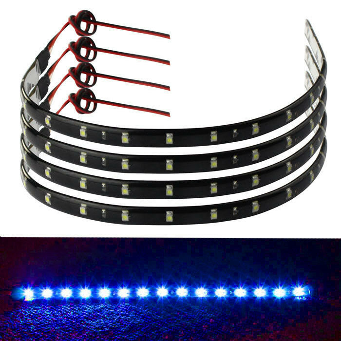 8pc 15LED 30CM Flexible Car Interior Atmosphere Lamp Footwell Floor Light Strips