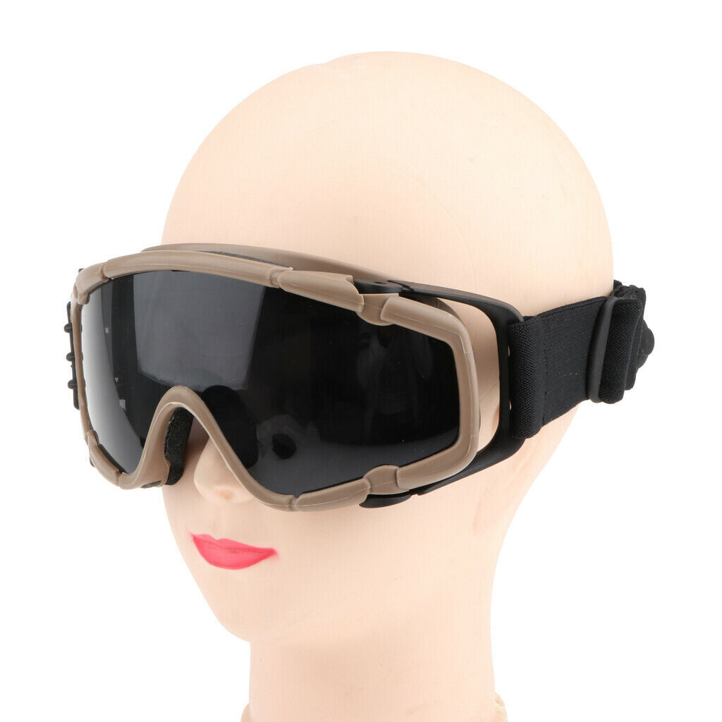 Goggle Glasses Anti Fog Dust Eye Wear Anti UV Rays with Cool Fan Khaki