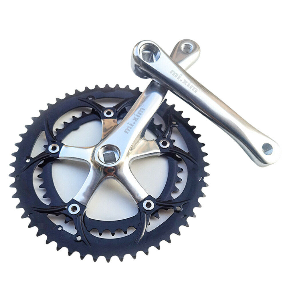39T-53T Bike Crankset Chainring Folding Road Bicycle 130BCD 6-10 Speed Crankarms