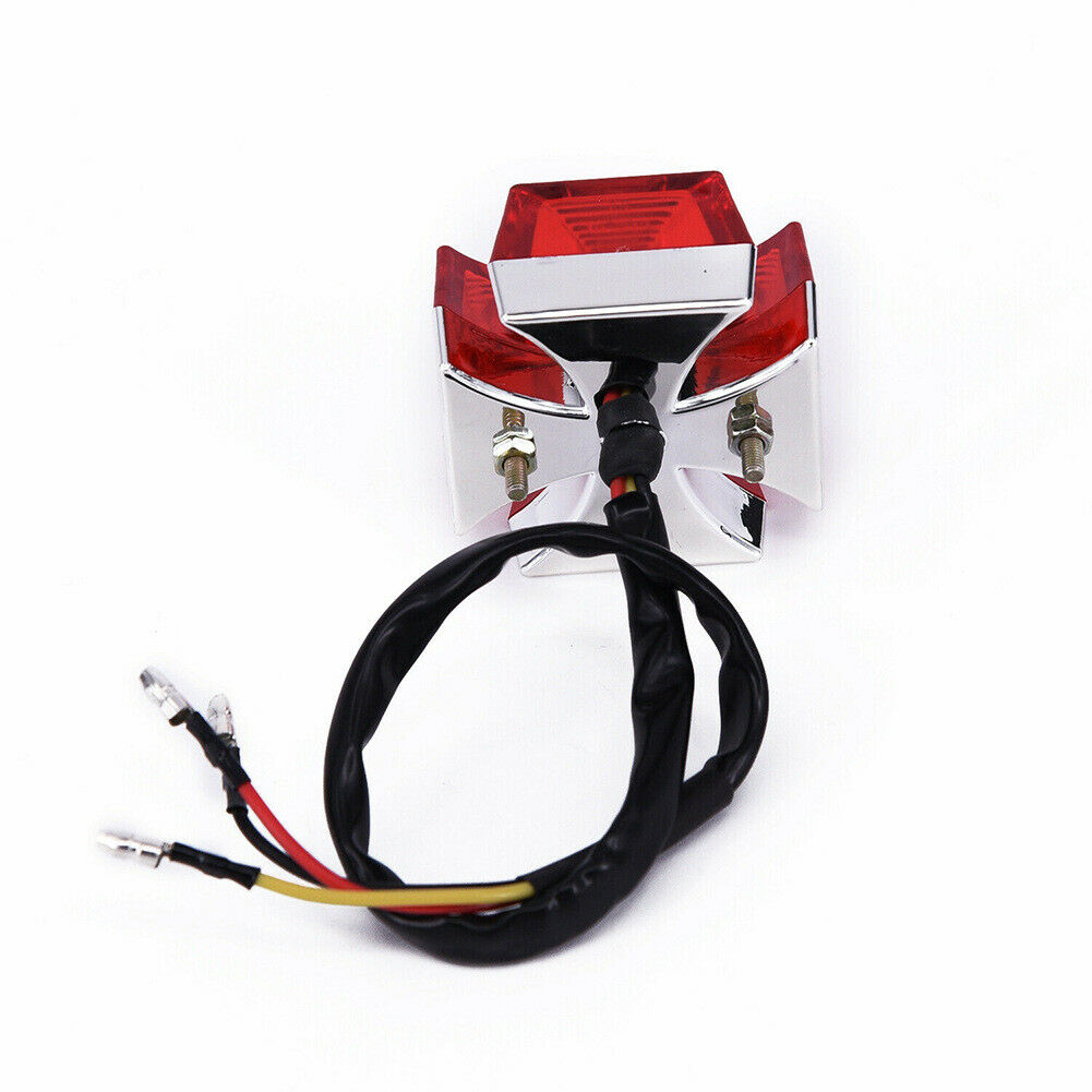DC 12V Motorcycle Integrated Lamp Cross LED Rear Tail Brake License Plate Light