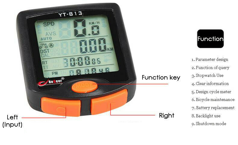 Motorcycle Bicycle Computer Speedometer Odometer Waterproof Multifunction Gauge