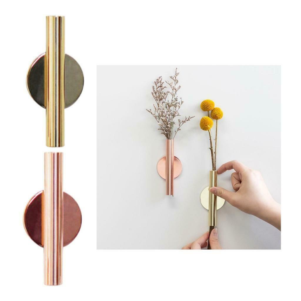 2pcs Metal Tube Hanging Vase Balcony Garden Decorative Adhesive Hanger