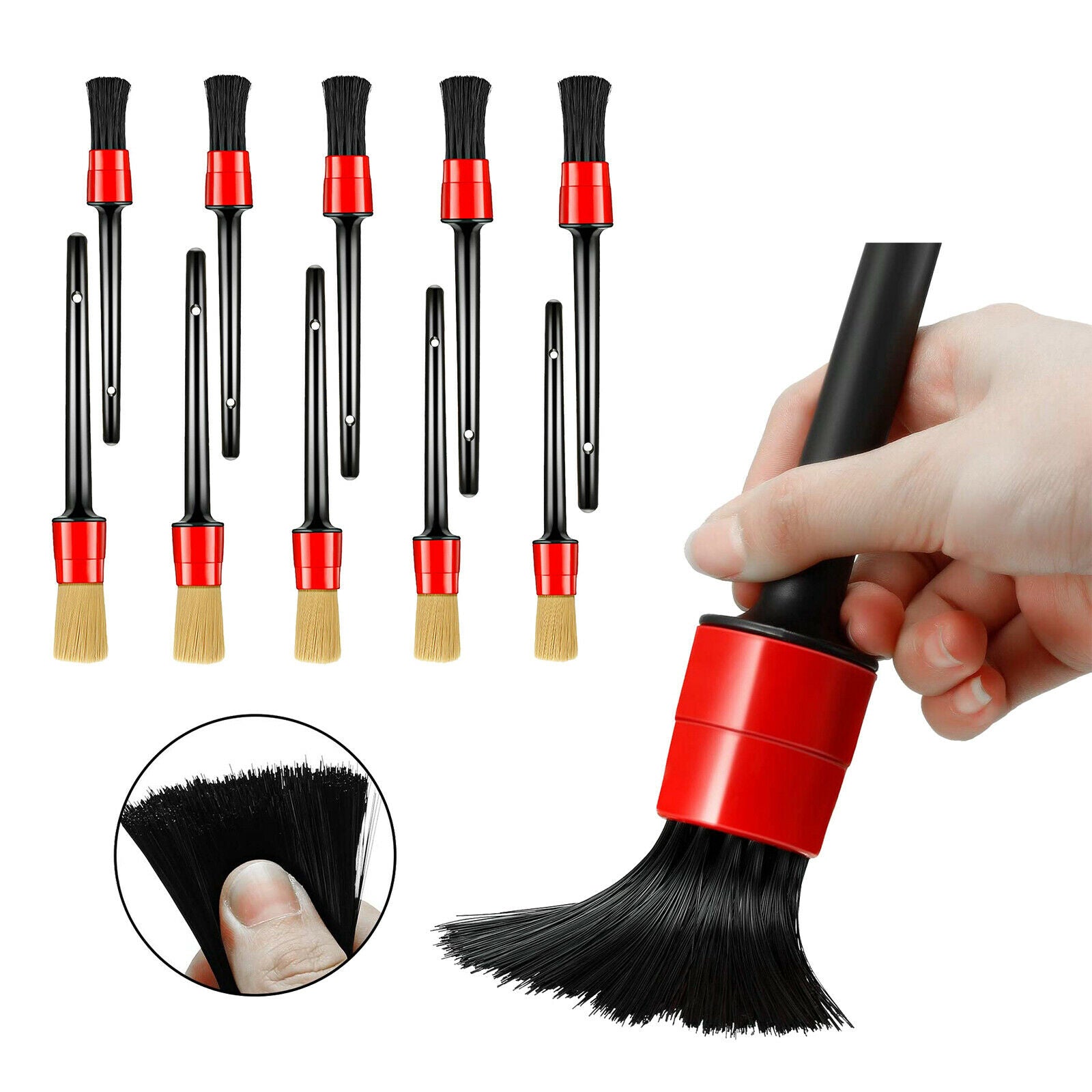10Pieces Wheel & Tire Brush Car Detailing Kit for Car Alloy Wheel Air Vent