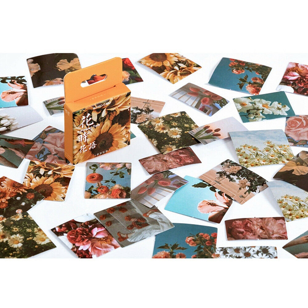 46Pcs Flowers Series Scrapbooking Photo Album Stickers Craft DIY Sealing Tags
