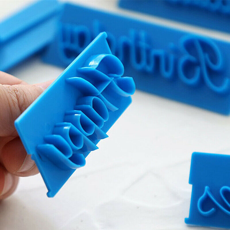 6pcs/set Plastic Letters Mold Happy Birthday Best Wishes Baking Molds Dec.l8