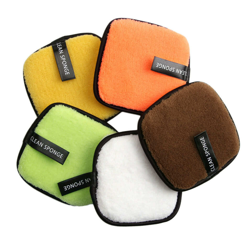 5 Pcs Reusable Make Up Remover Pads Soft Facial Cleansing Cloths Washable
