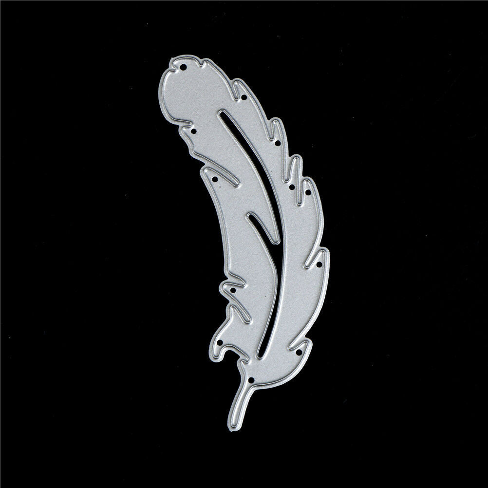 2pcs feather metal cutting dies stencil scrapbook album paper embossing c.l8