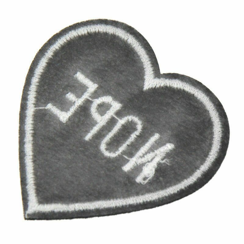 10PCS NOPE Heart Patches Embroidery Iron on Applique Badge Clothing Decor DIY