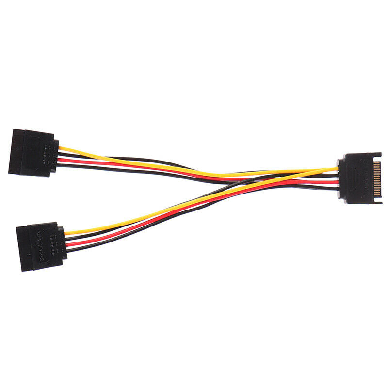 15Pin SATA Male To 2 Female 15Pin Power HDD Splitter Power Cab.l8