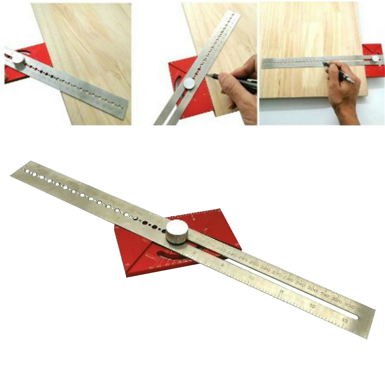 Multifunctional Adjustable Gauge Measurement Tool Woodworking Ruler Angle Ruler