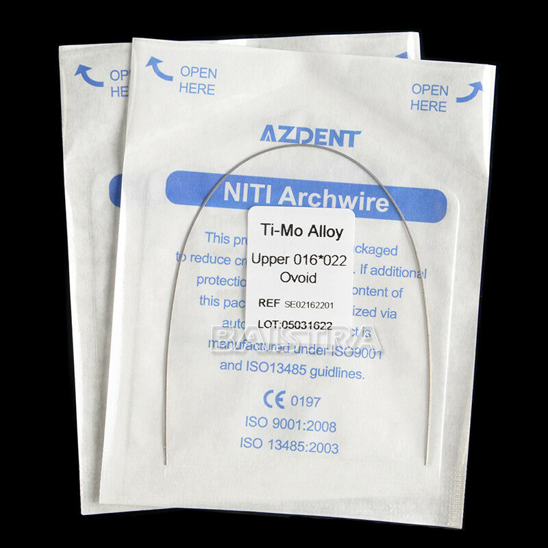 50 Pack AZDENT Dental Orthodontic Beta TMA Arch Wire Ti-Mo Alloy 17X25 Lower