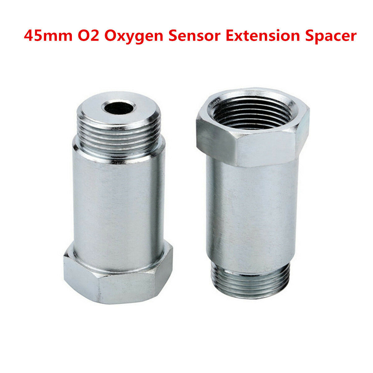 45mm Nickel Plated Straight O2 Oxygen Sensor Extension Spacer CEL Fix- M18x1.5