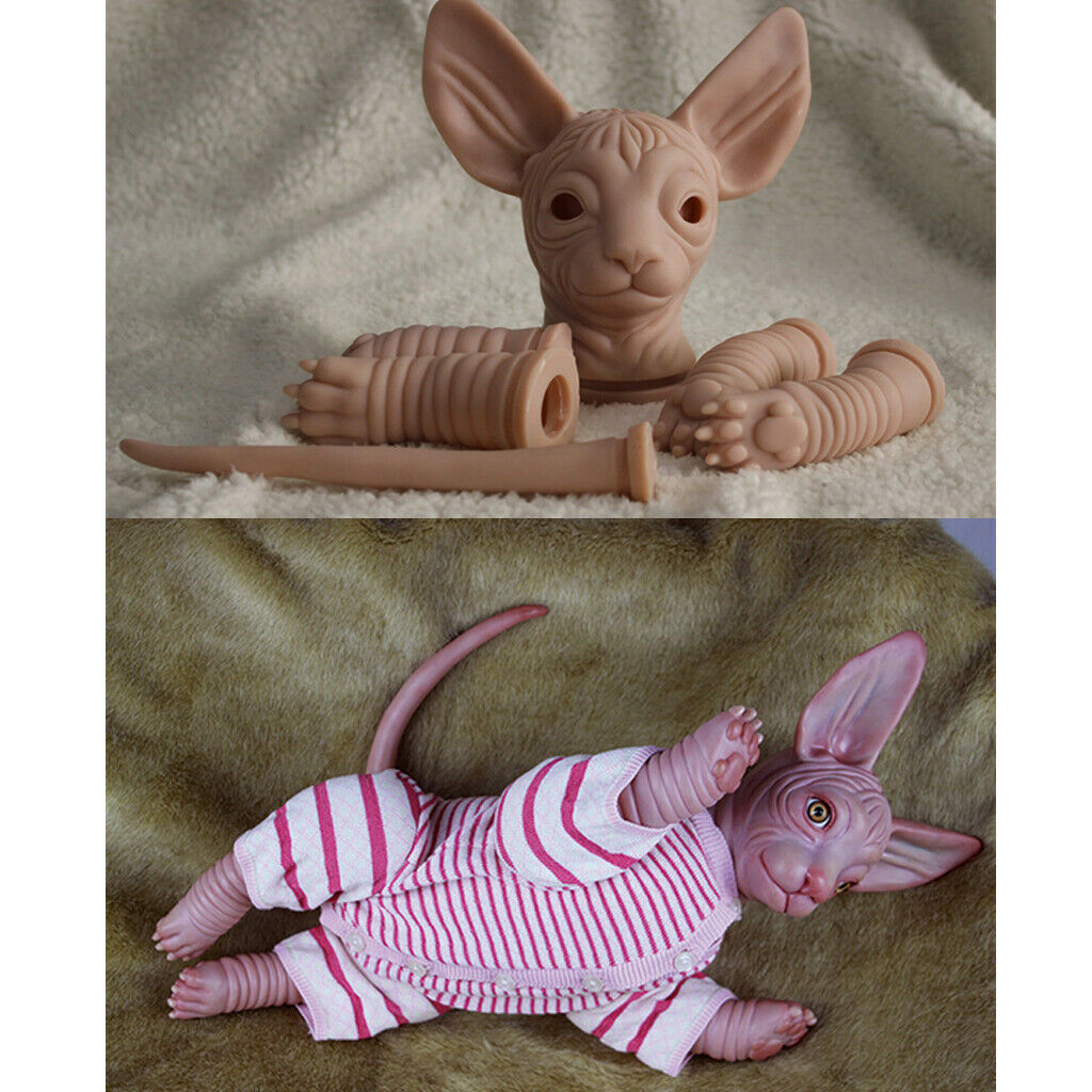 Realistic Cat Mold Soft Full Silicone Canadian Hairless Cat ,Fresh Color, You