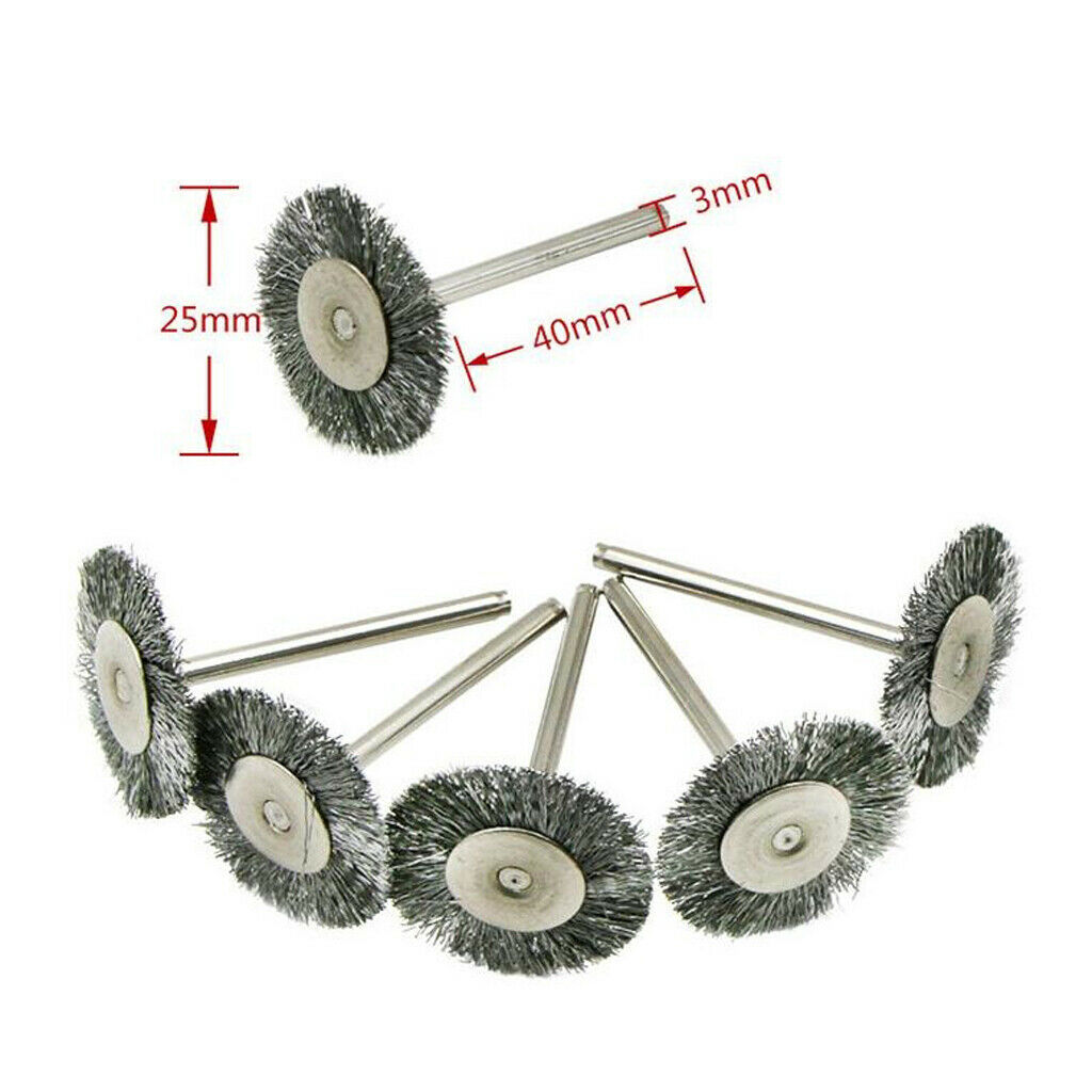 15pcs 6mm 15mm 25mm Steel Wire Wheel Rust Cleaner Brush Pen Cup Polishing