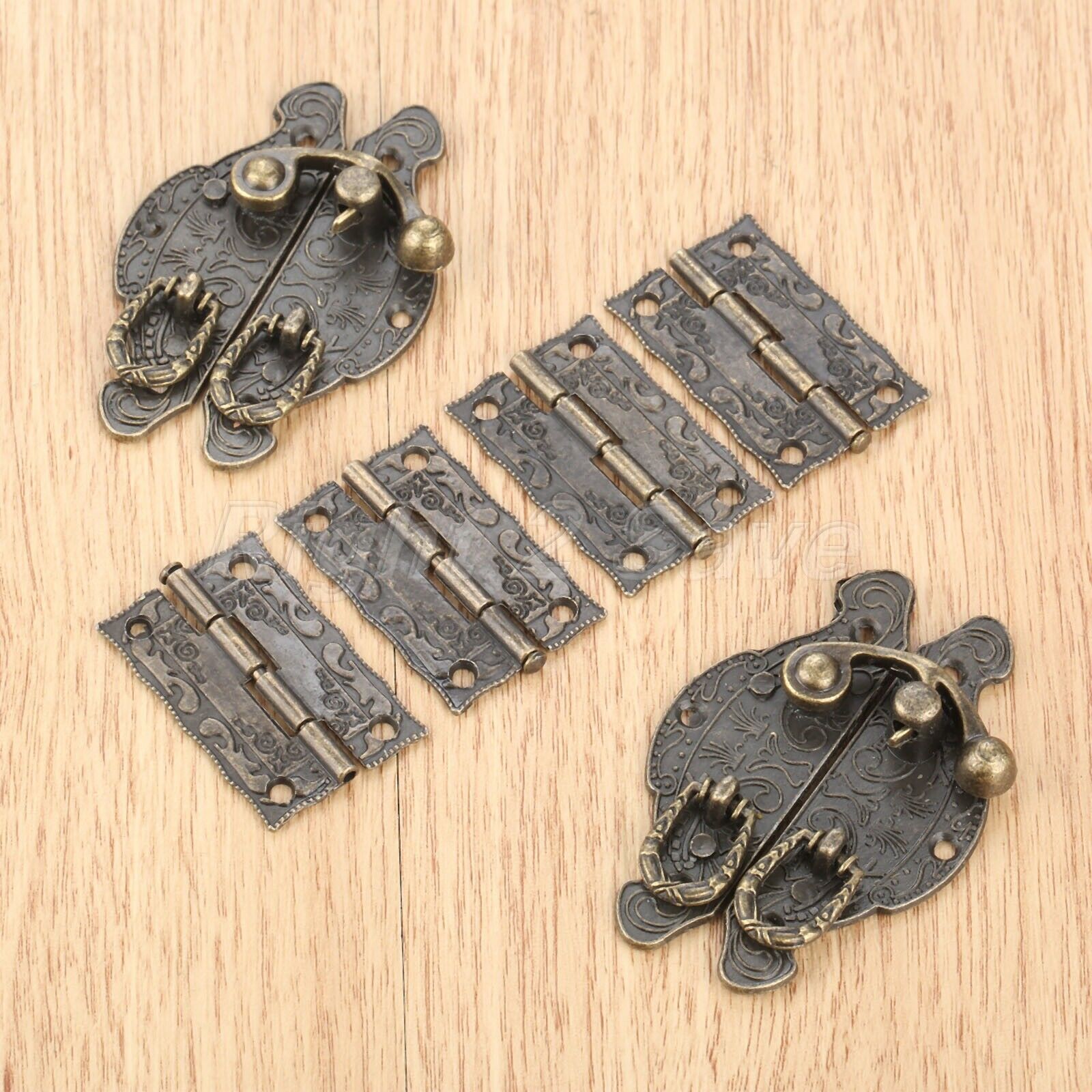 59*39mm Unique Amboss Suitcase Jewelry Box Latch Clasps Trinket w/ 4pcs Hinges